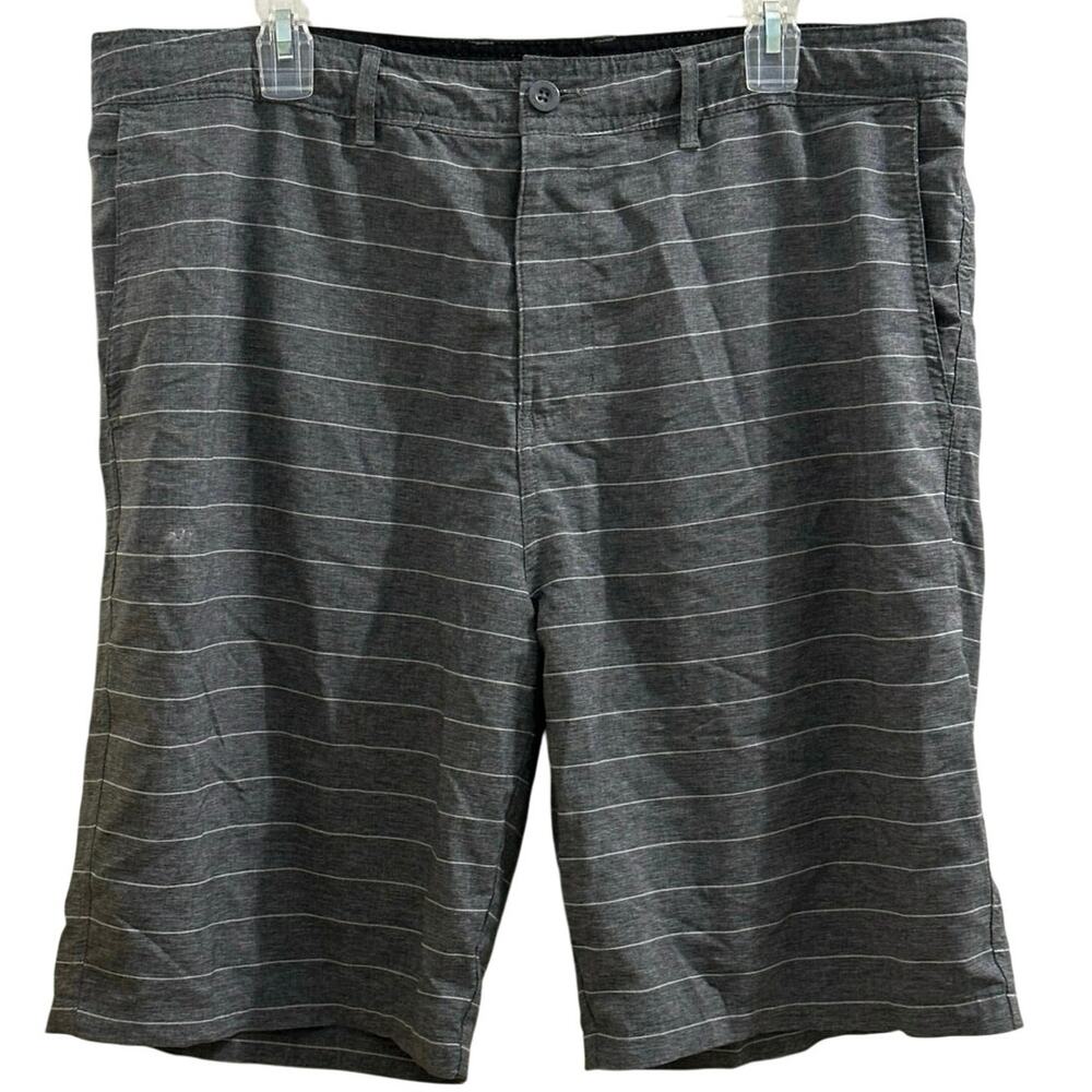 Elysian Striped Gray Grey Men's Board Shorts Swim Trunks Casual Size L 38 Waist